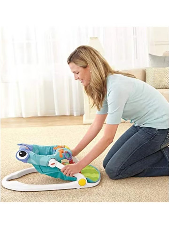 Portable Baby Chair Sit-Me-Up Floor Seat with Developmental Toys & Machine Washable Seat Pad, Froggy