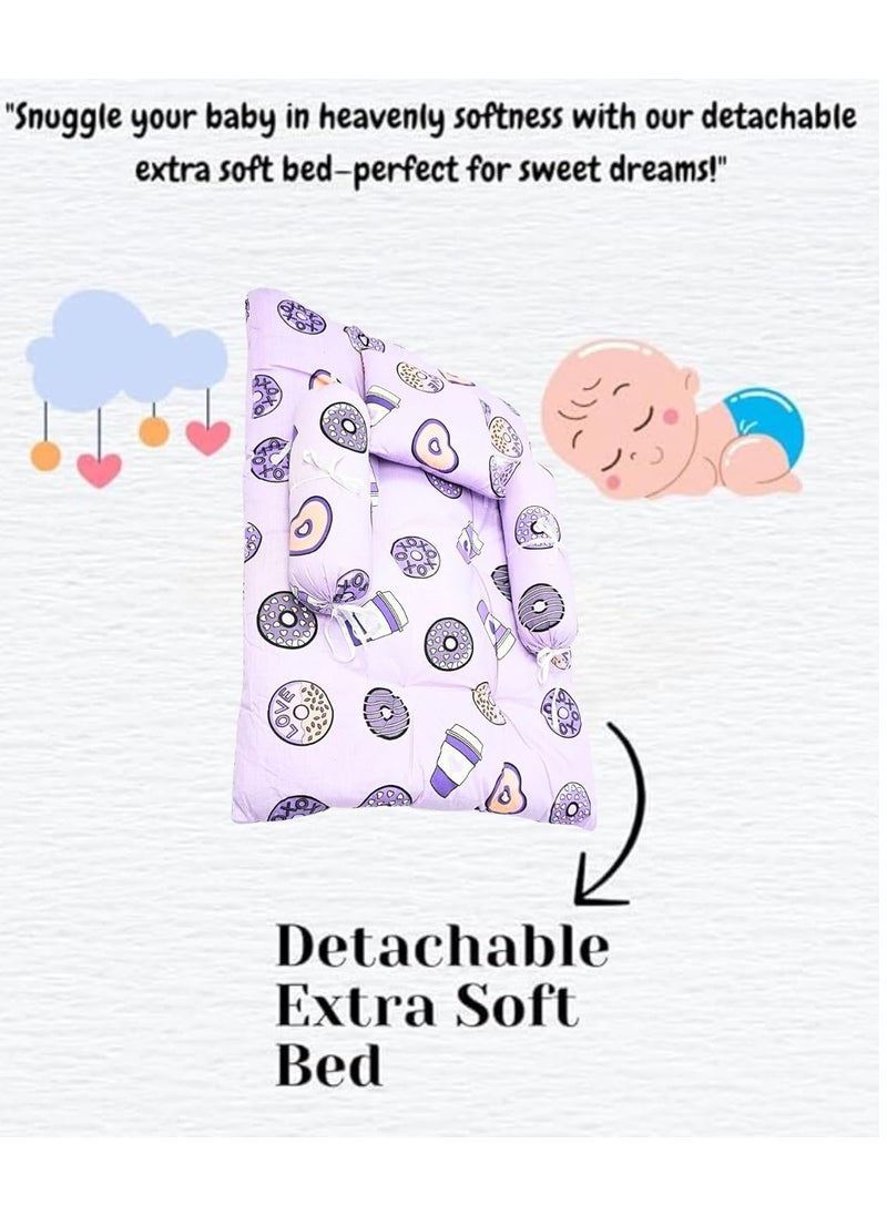 Baby Hanging Swing Cradle with Mosquito Net Spring Portable IndoorOutdoor Hammock for Infants Newborns and Toddlers Safe and Cozy Baby Swing Bed by Chadu Purple
