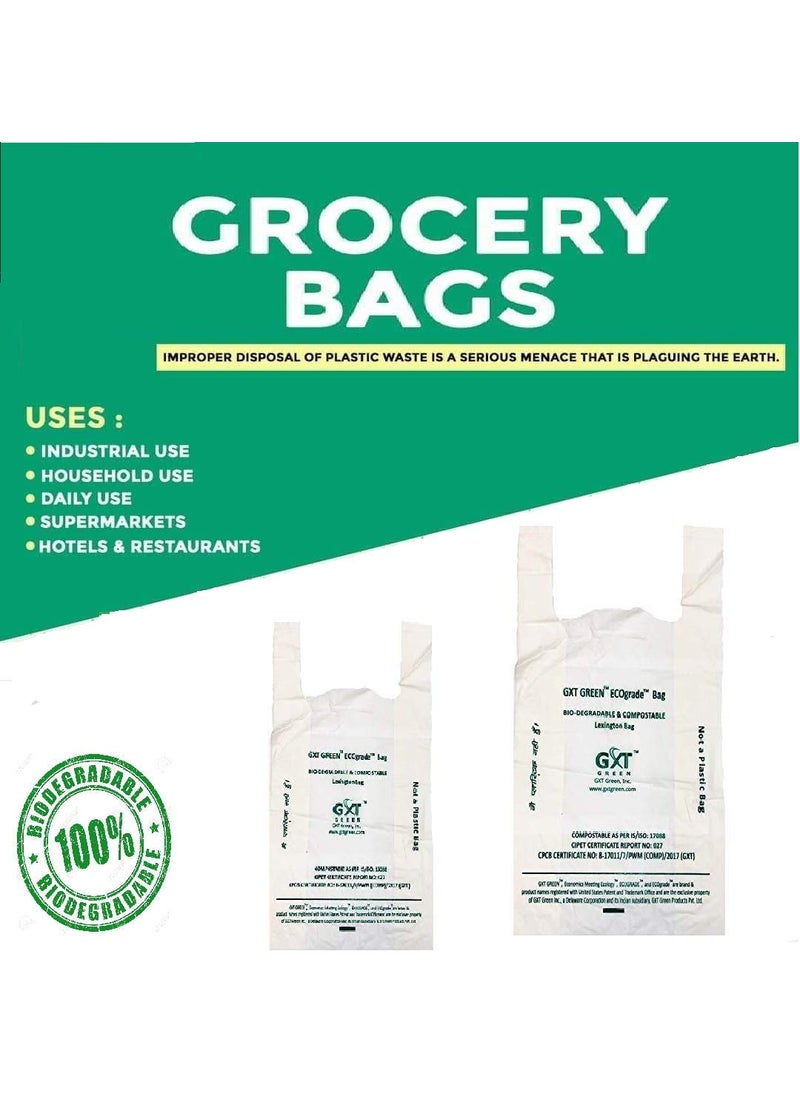 Gxt Green Biodegradable and Compostable Carry Bags Width 6 1515 Gusset Length 12 Pack of 270 Pcs 9x12