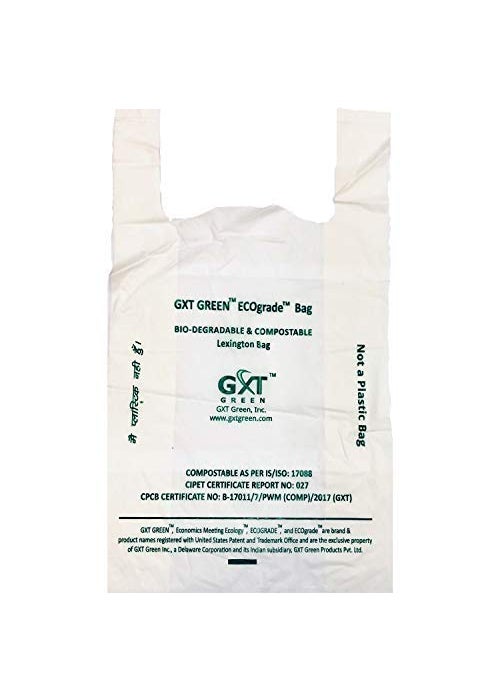 Gxt Green Biodegradable and Compostable Carry Bags Width 6 1515 Gusset Length 12 Pack of 270 Pcs 9x12