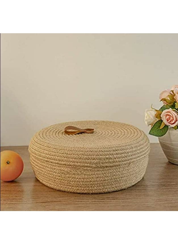 Wisdom Decor mini Roti Box laundry storage Cotton basket woven bag hamper baby nursery tray utility bucket organizer for kids Toys Fruit Basket Living room Kitchen Office Shelfs Baskets