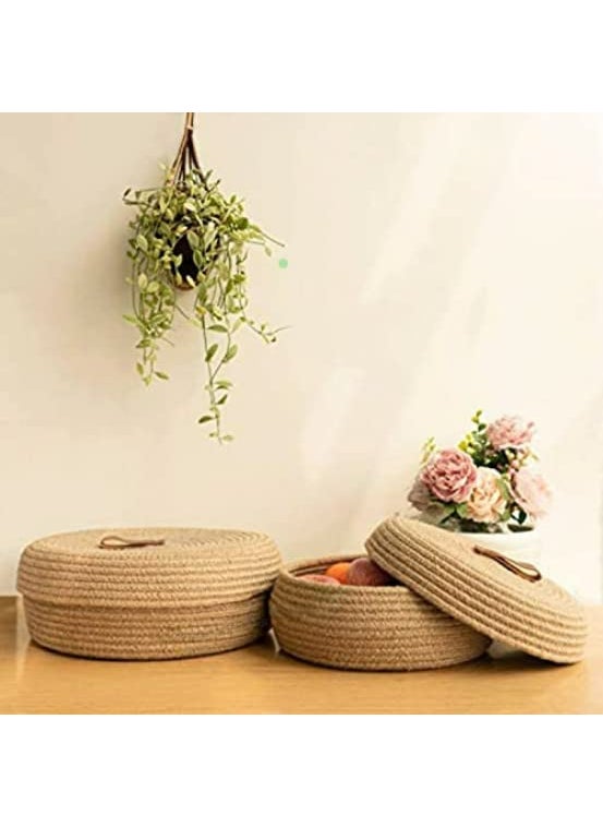 Wisdom Decor mini Roti Box laundry storage Cotton basket woven bag hamper baby nursery tray utility bucket organizer for kids Toys Fruit Basket Living room Kitchen Office Shelfs Baskets