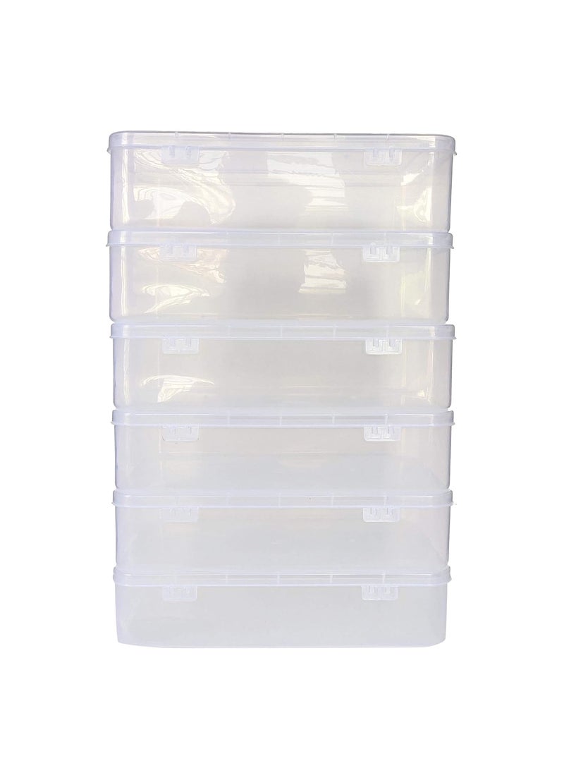 Feliz clear plastic large storage boxes size 115x75x275 inches set of 6