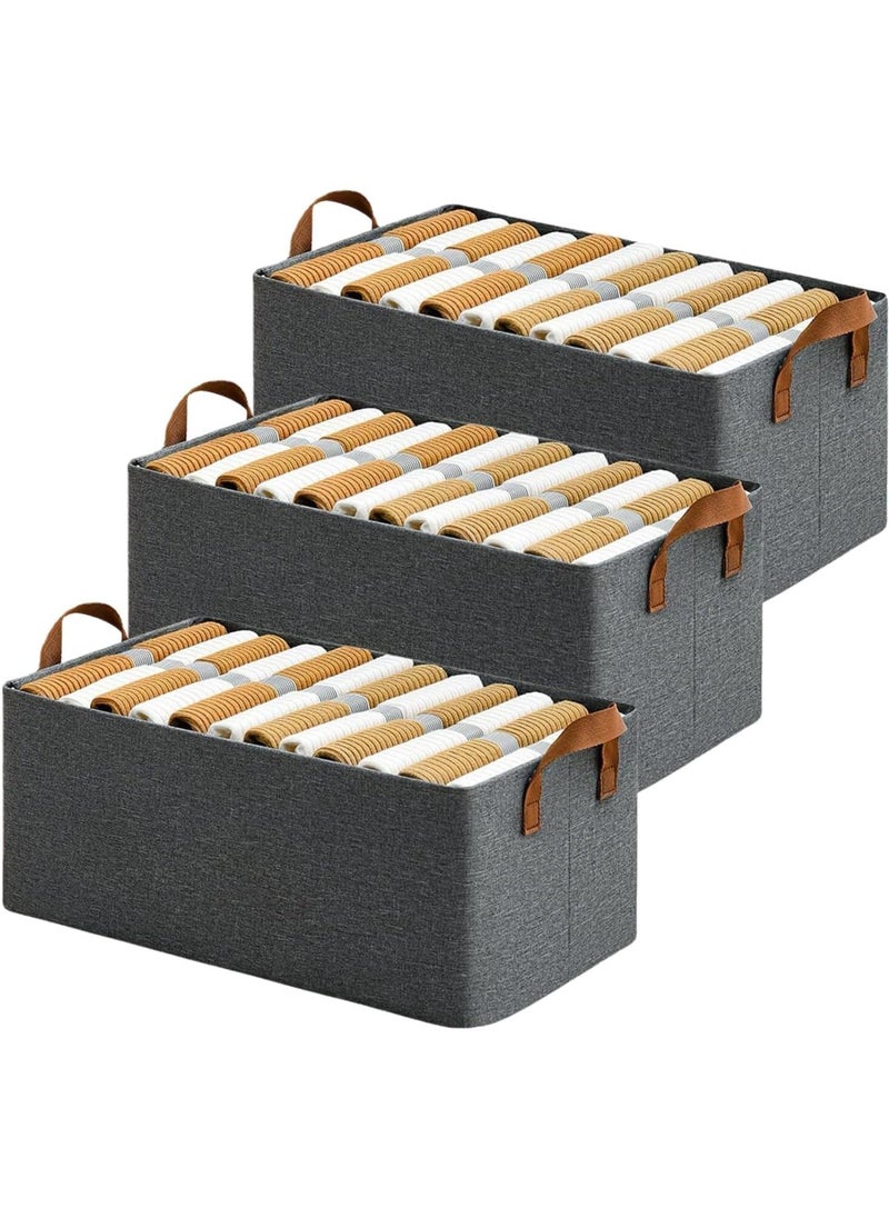 Uratech Collapsible Fabric Storage Cubes Organizer with Handles Foldable Baskets Set 1 Storage Box Grey