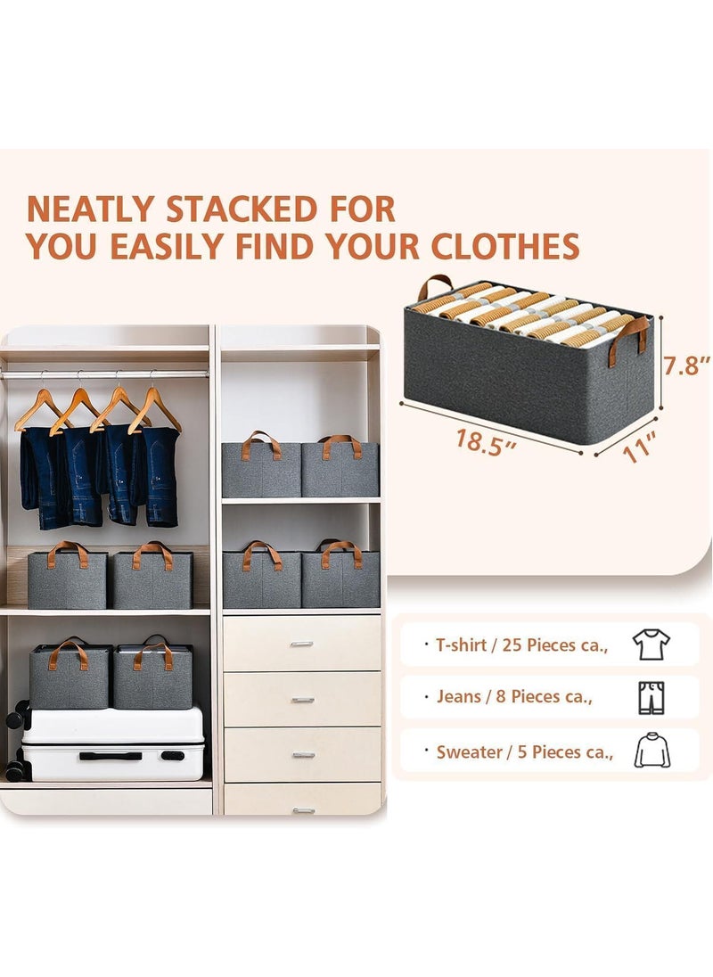 Uratech Collapsible Fabric Storage Cubes Organizer with Handles Foldable Baskets Set 1 Storage Box Grey