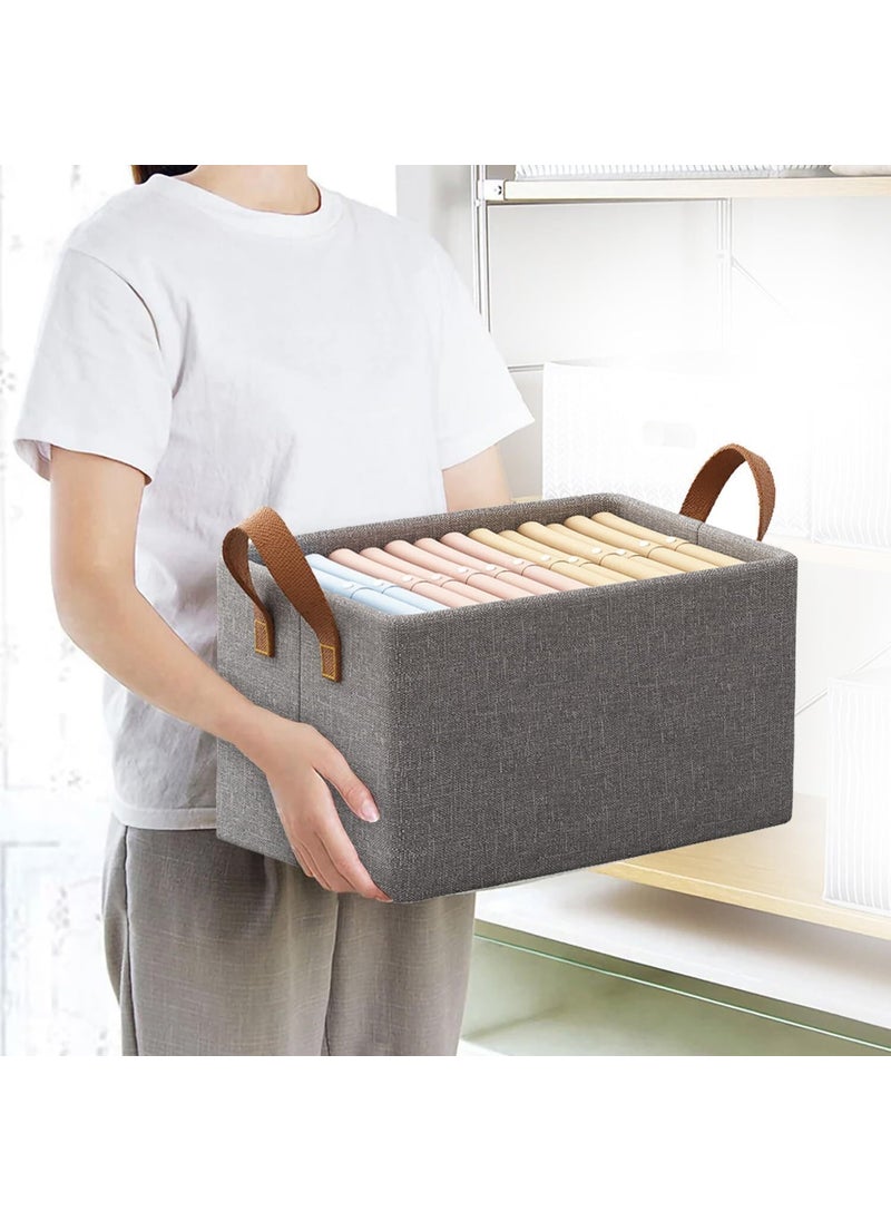 Uratech Collapsible Fabric Storage Cubes Organizer with Handles Foldable Baskets Set 1 Storage Box Grey