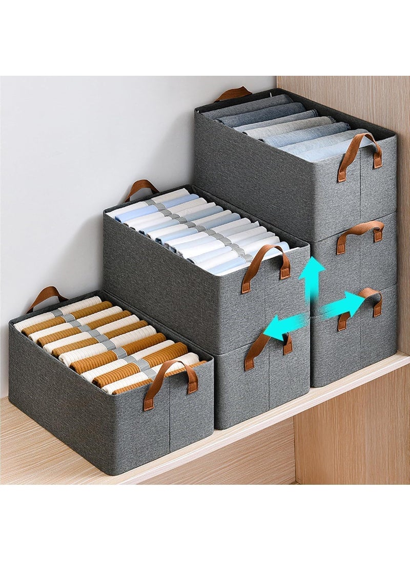 Uratech Collapsible Fabric Storage Cubes Organizer with Handles Foldable Baskets Set 1 Storage Box Grey