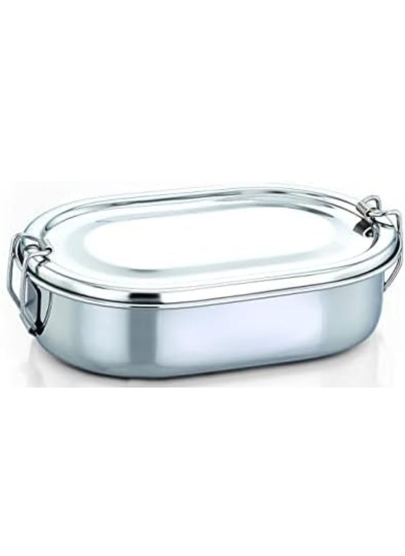 BHATI Eco Friendly Stainless Steel Food Compartment Lunch Box Silver