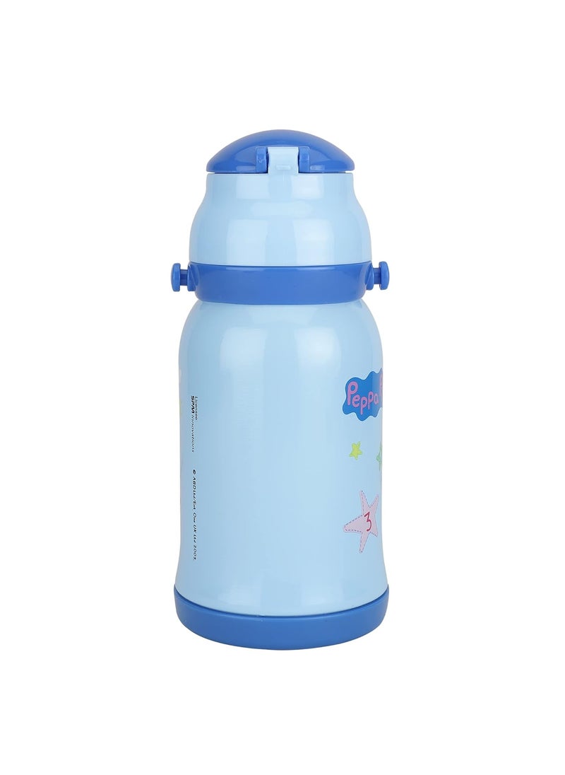 Youp Stainless Steel Blue Color Peppa Pig Kids Insulated Double Wall Sipper Bottle Chase 450ml