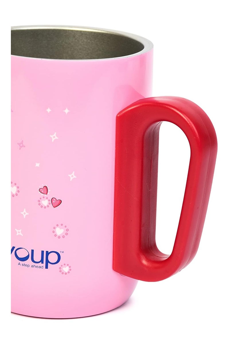 YOUP Stainless Steel Pink Color Unicorn Your Unicorn has Arrived Kids Insulated Mug with Cap 320 ml