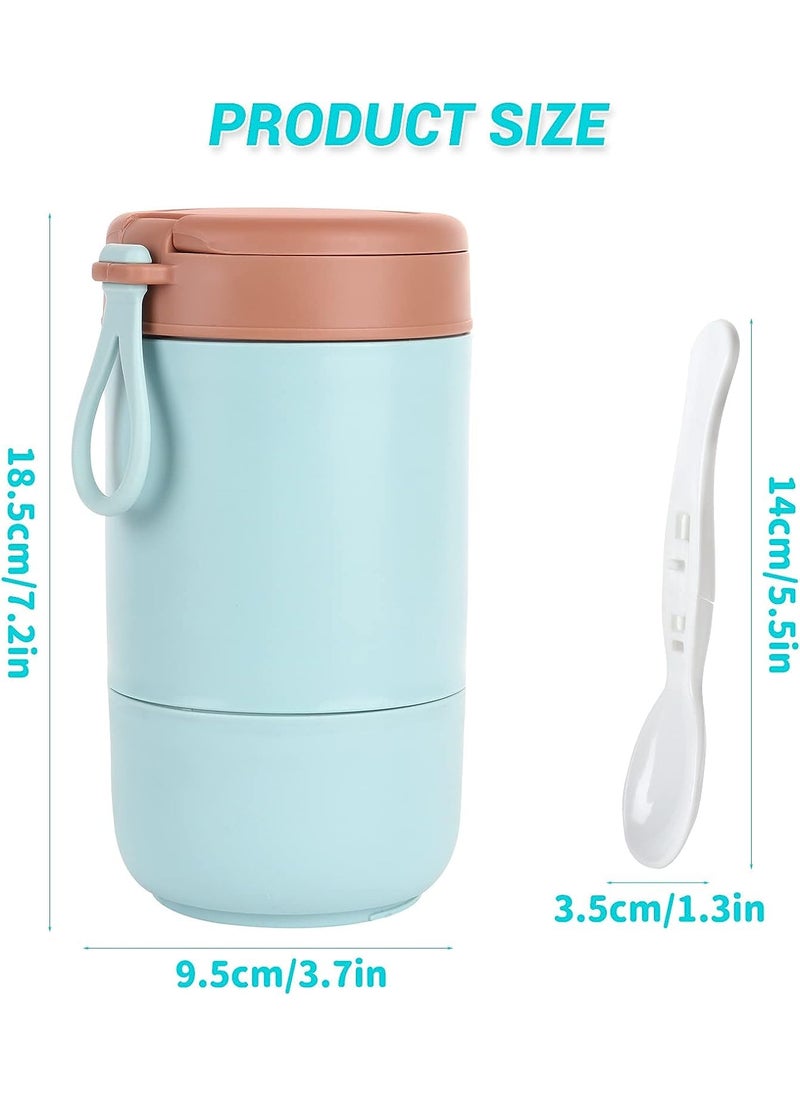 Bhaguji Ready to Go Lunch Pot Practical Cereal Cup and Container LeakProof Yogurt to Go Cup with Spoon Suitable for Refrigerator and Dishwasher Work School 730ML Blue