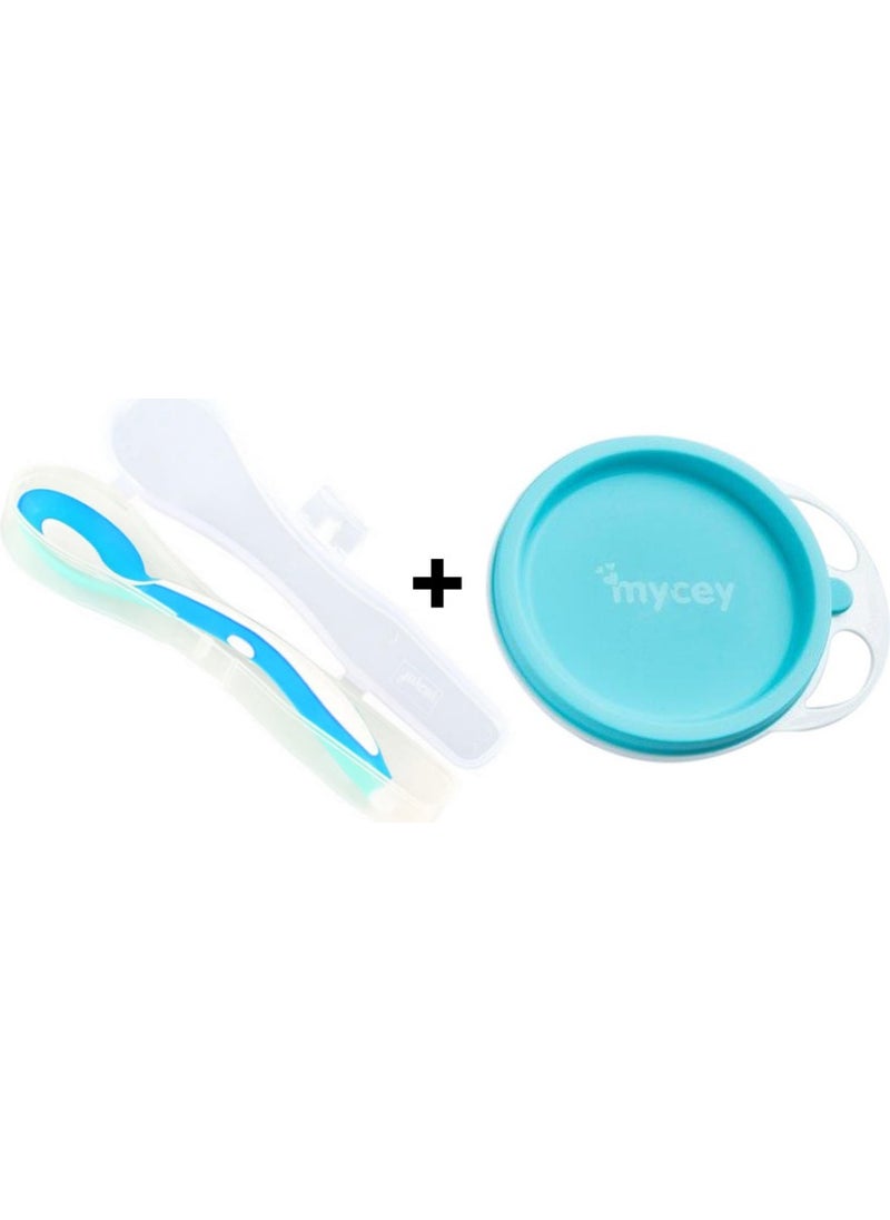 Feeding Set (Lidded Food Plate + Feeding Spoon with Carrying Box)