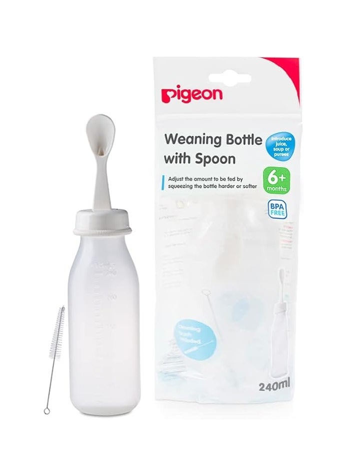 Pigeon 240ml Weaning Bottles with Free Milk Powder Container (6+ Months) (2+1 Free) - BPA free 1 bundle
