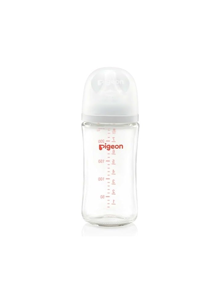 Pigeon SofTouch White 240ml Anti-Colic Medium Flow Glass Nursing Bottle (3+ Months) - BPA free, BPS free 1 pcs