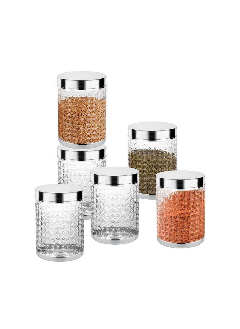 Attro Sky Hector Celebration 6 Pcs Storage Pet Container Gift Set for Kitchen 2200 ml x 6 Silver Standard