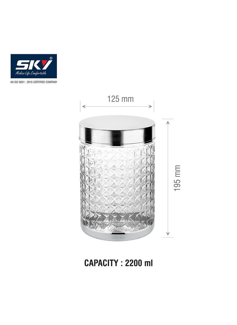Attro Sky Hector Celebration 6 Pcs Storage Pet Container Gift Set for Kitchen 2200 ml x 6 Silver Standard
