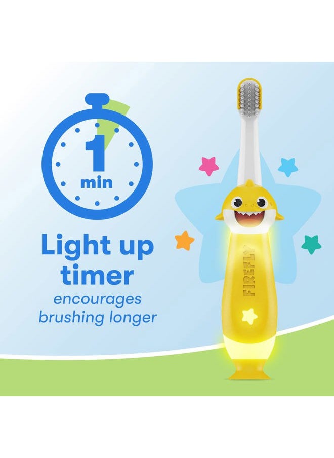 First Firefly Training Light Up Toothbrush, Baby Shark, Yellow