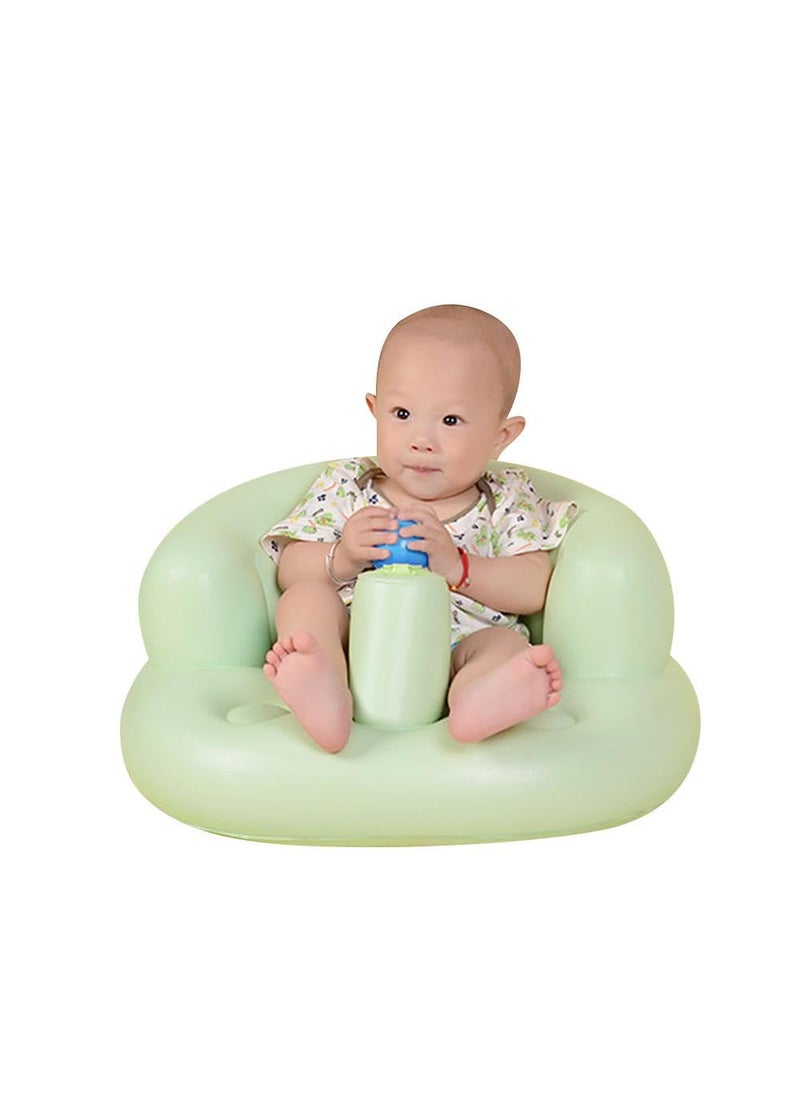VBMSoft Baby Bath Floor SeatSofaChair with inbuilt Inflatable Pump Green Japan Soft Baby Bath
