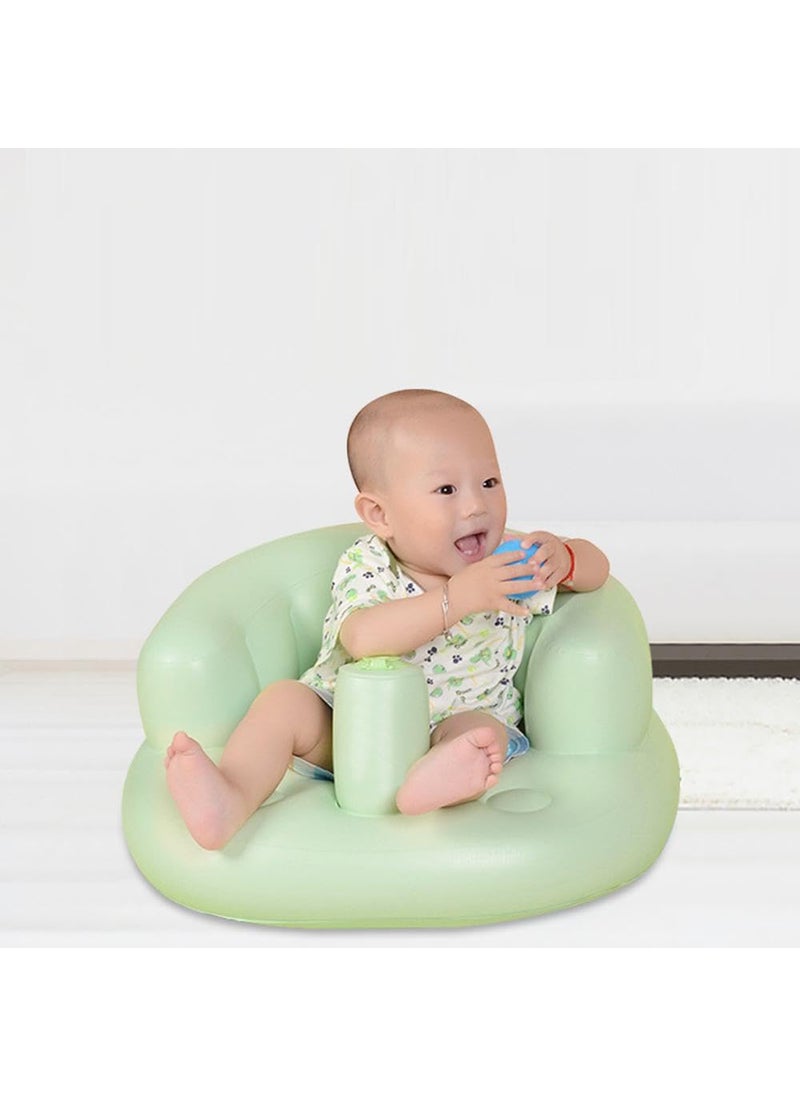 VBMSoft Baby Bath Floor SeatSofaChair with inbuilt Inflatable Pump Green Japan Soft Baby Bath