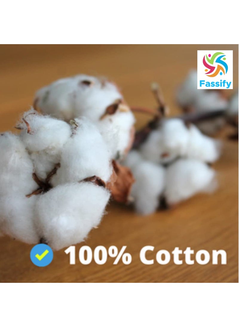 Fassify 100 Cotton Premium White Printed Bath Towel for Men Women and Kids 400gsm Suitable for Bath Hair Travel Hotel Spa Gym Yoga Saloon Sports Pack of 3 pcs White Color 30x60inch