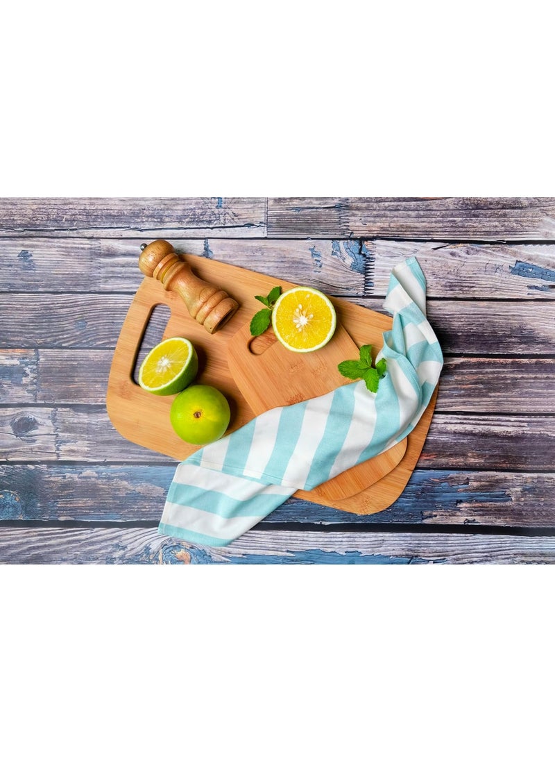 Saijal Stories Bamboo Fiber Multipurpose Towels with Pouch Baby Burp Cloth Hand and Face Towel Kitchen Dish Towel 45x38 cms Pack of 3 Peach Mint Blue Golden Yellow