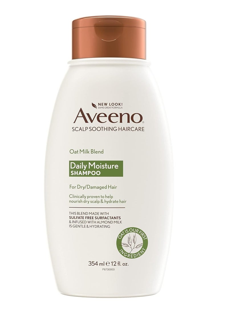 Aveeno Farm-Fresh Oat Milk Sulfate-Free Shampoo with Colloidal Oatmeal & Almond Milk, Moisturizing Shampoo for All Hair Types, Safe for Color-Treated Hair, Paraben & Dye-Free, 12 Fl Oz