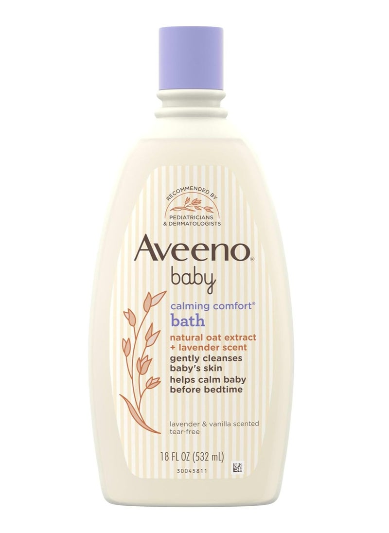 Aveeno Baby Calming Comfort Bath with Lavender & Vanilla, Hypoallergenic & Tear-Free, 18 fl. oz