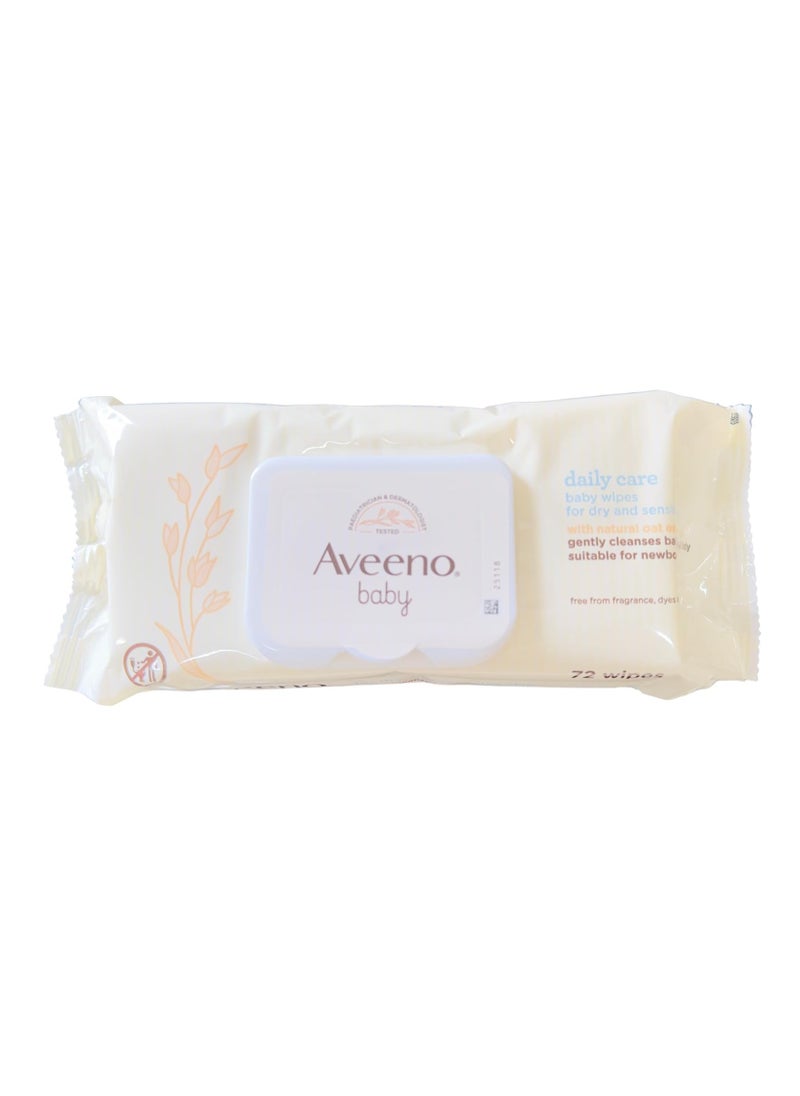 AVEENO Baby Daily Care Wipes - Cleanse Gently and Efficiently - Baby Wipes - Baby Essentials - 72 Wipes, Lid On Each Pack, Pack of 6 (432 Wipes in Total)
