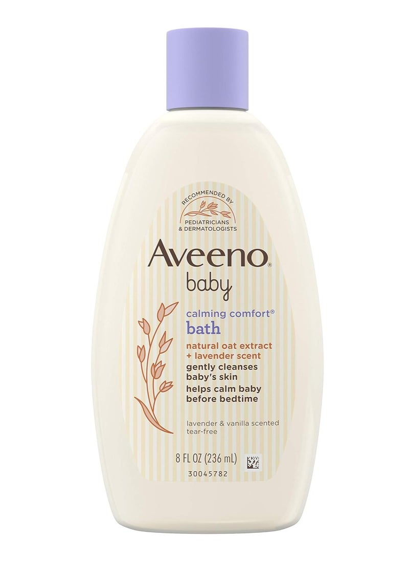 Aveeno Baby Calming Comfort Bath & Wash With Relaxing Lavender & Vanilla Scents & Natural Oat Extract, Hypoallergenic & Tear-Free Formula, Paraben-, Phthalate- & Soap-Free, 8 fl. Oz