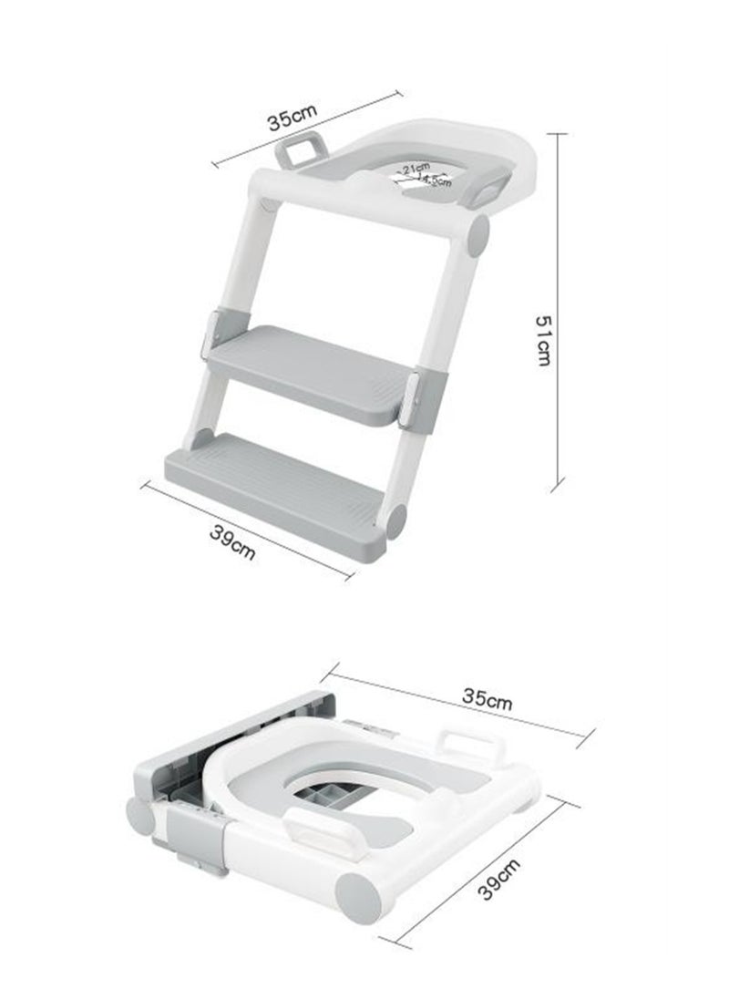 Portable Foldable Toilet Seat, Installation-Free, Adjustable Toddler Potty Seat with Step Stool for Boys and Girls, Lavender