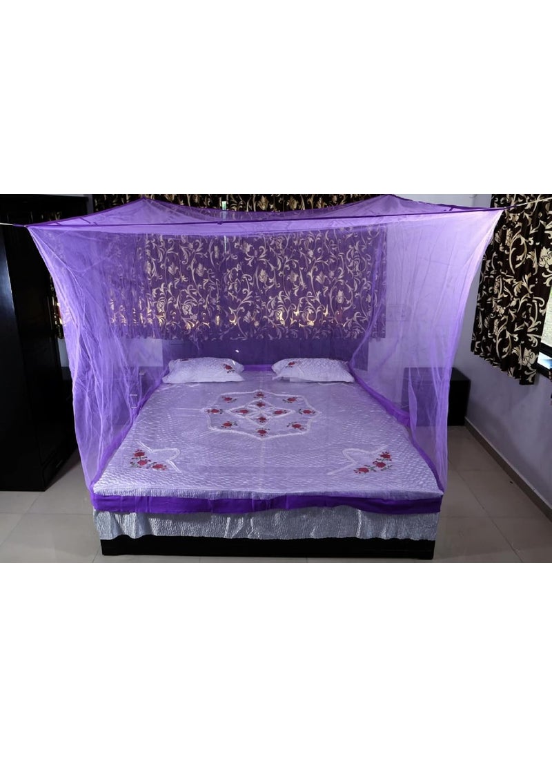 N G Products Combo Pack Mosquito Net for Double Bed Polyester Mosquito Net for Baby Bedroom Family_Size6x6 FT_ColorPinkPurple