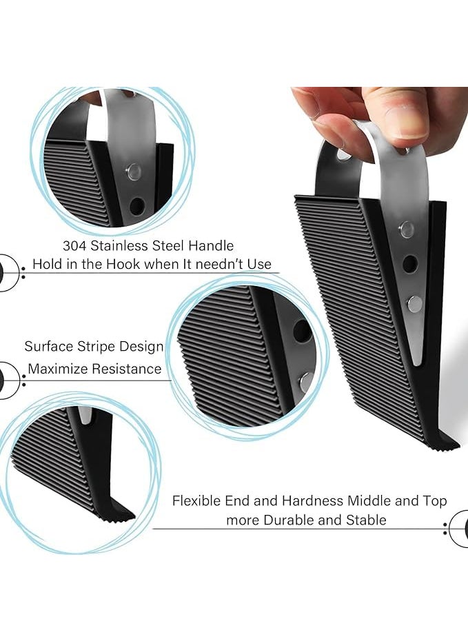 Secure Hold Door Stoppers Strong Grip on Every Floor Durable Rubber Stainless Steel Easy Storage with Hanger Pack of 1