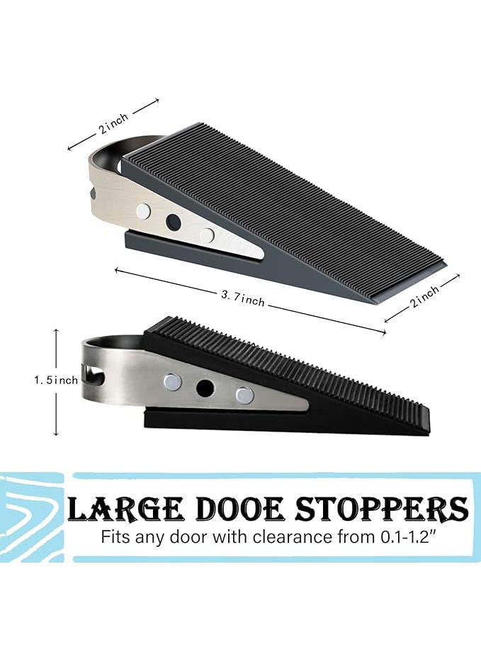 Secure Hold Door Stoppers Strong Grip on Every Floor Durable Rubber Stainless Steel Easy Storage with Hanger Pack of 1