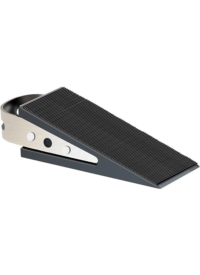Secure Hold Door Stoppers Strong Grip on Every Floor Durable Rubber Stainless Steel Easy Storage with Hanger Pack of 1