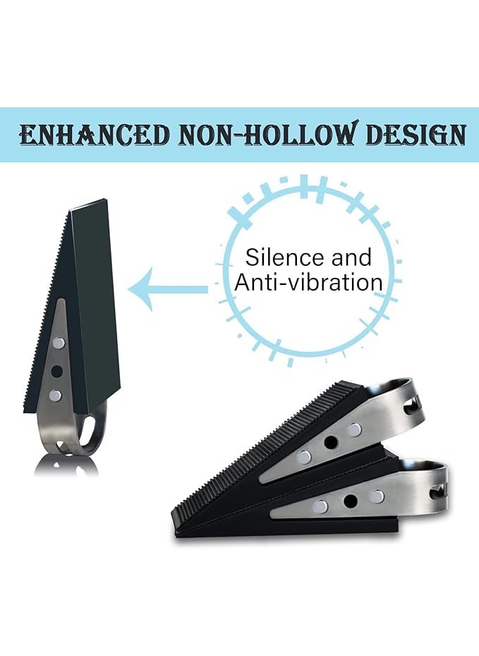 Secure Hold Door Stoppers Strong Grip on Every Floor Durable Rubber Stainless Steel Easy Storage with Hanger Pack of 1