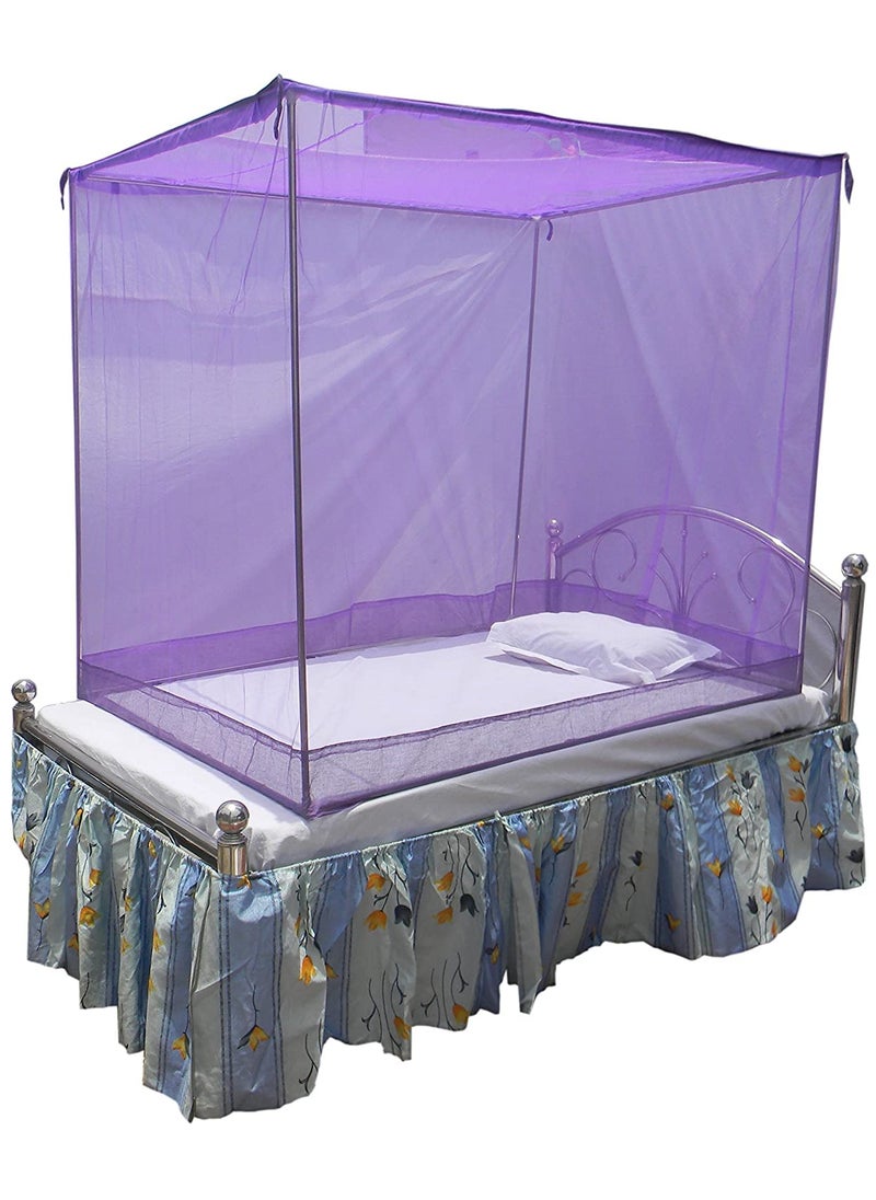 VORDVIGO Combo Pack of 2 Mosquito Net for Single Bed Polyester Mosquito Net for Baby Bedroom Family_Size6x3 FT_ColorPurpleOrange