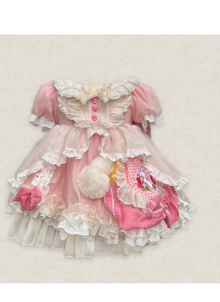 Children's Princess's Birthday Dress Performance  Puffy Dress with a Western Style