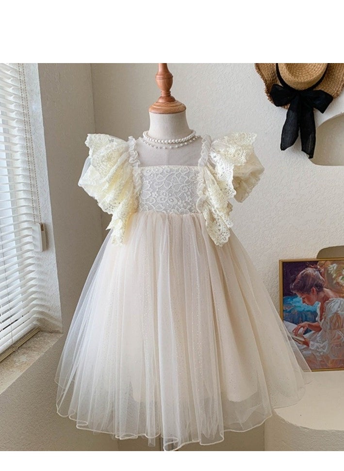 Girl's Evening Party Host Princess Dress Piano Performance Dress Birthday Dress
