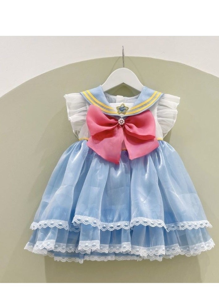 Children's Princess's Birthday Dress Performance  Puffy Dress with a Western Style