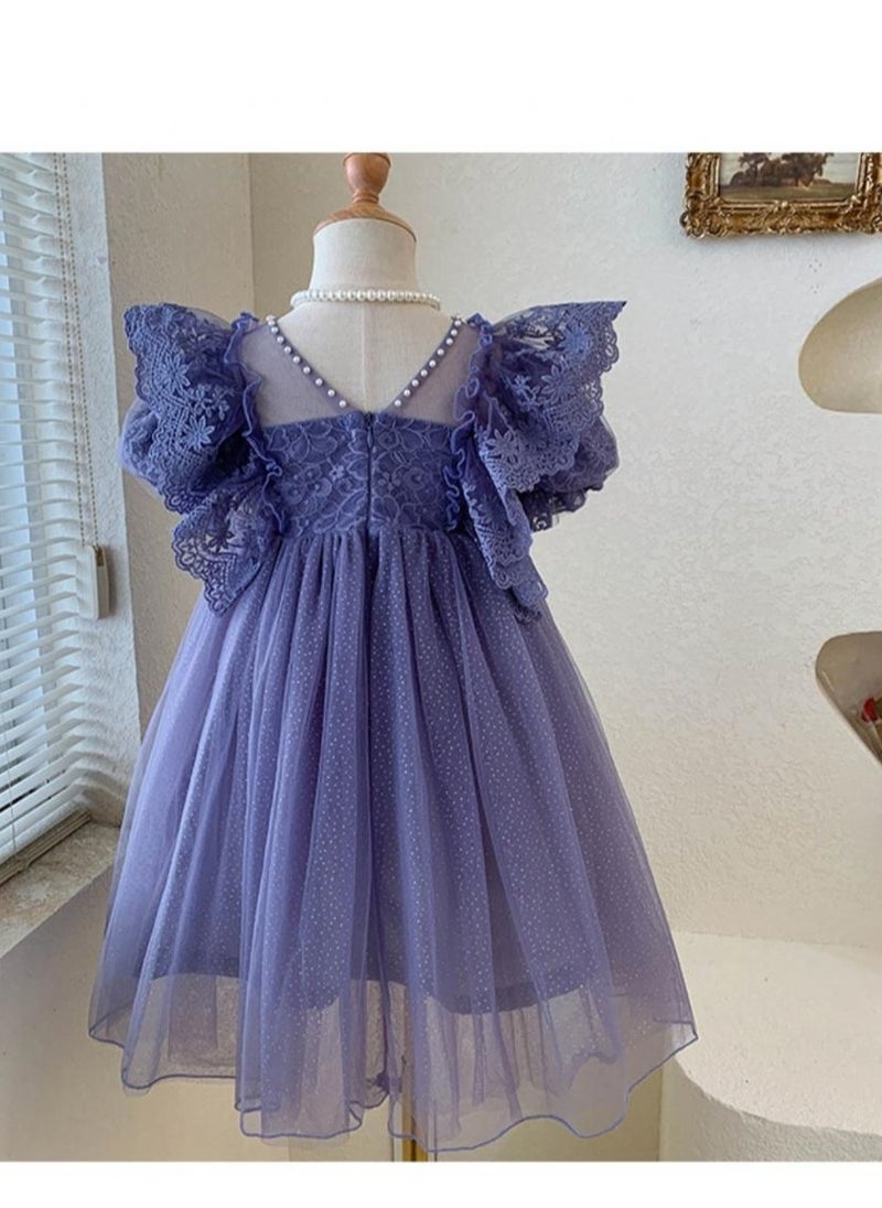 Children's Princess's Birthday Dress Performance  Puffy Dress with a Western Style