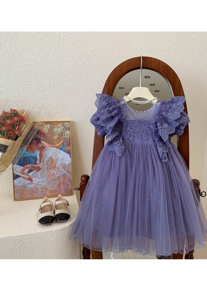 Children's Princess's Birthday Dress Performance  Puffy Dress with a Western Style