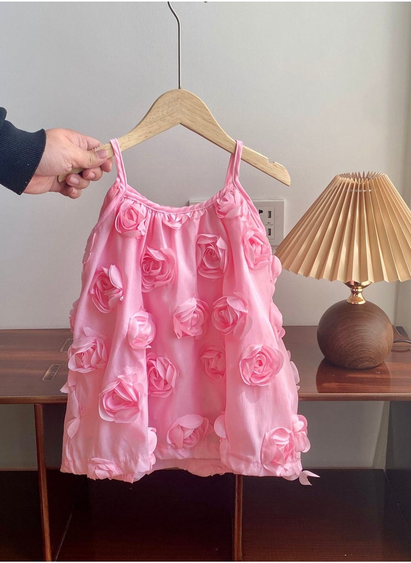 Children's Princess's Birthday Dress Performance  Puffy Dress with a Western Style