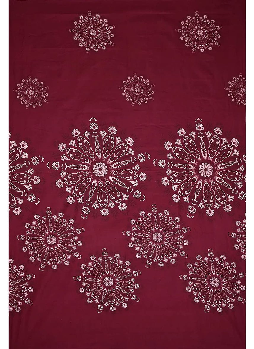 CHHILAKIYA Cotton Blend Supper Soft Printed Diwan Set Combo 2 Diwan Bedsheet Single 10 Cushion Covers Zipper 4 Bolster Covers MaroonBlue