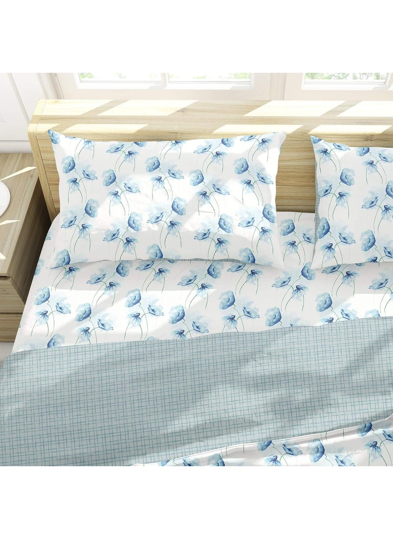 Himeya 100 Cotton Bliss Sateen Printed 1 Piece Double Duvet Cover Anemone Lacuna