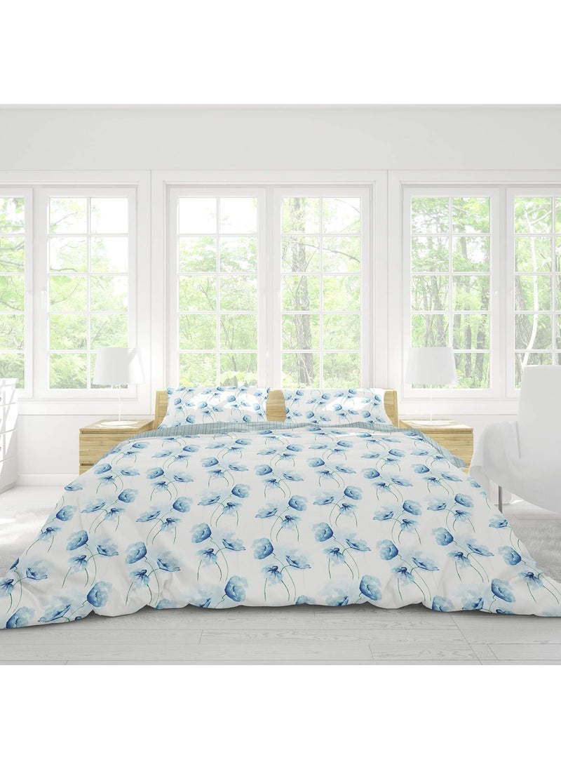 Himeya 100 Cotton Bliss Sateen Printed 1 Piece Double Duvet Cover Anemone Lacuna