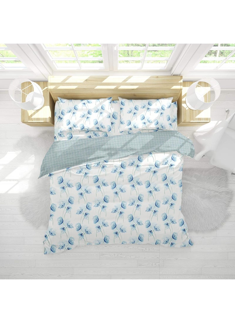 Himeya 100 Cotton Bliss Sateen Printed 1 Piece Double Duvet Cover Anemone Lacuna