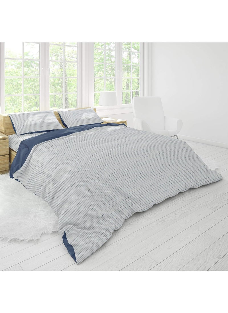 Himeya 100 Cotton Bliss Sateen Printed 1 Piece Double Duvet Cover Far Side Meridian Blue