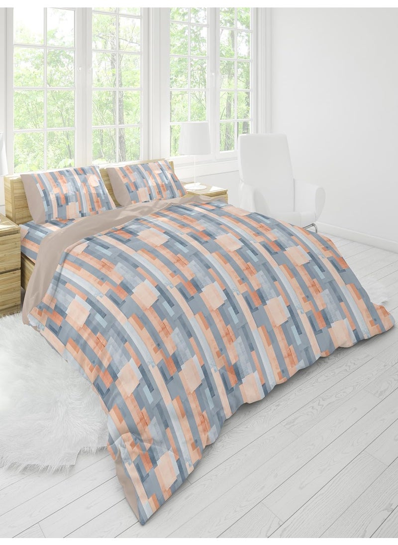 Himeya 100 Cotton Bliss Percale Printed 1 Piece Double Duvet Cover Rille Tea Rose