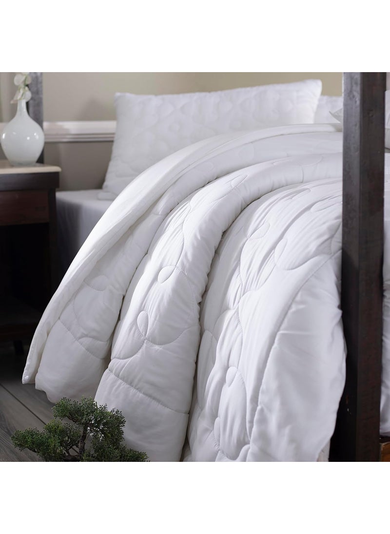 maspar Diamonique Excel Fabric Winter Light Weight Super Soft Plush All Season Duvet InsertQuilt Double 220 x 240 cm White