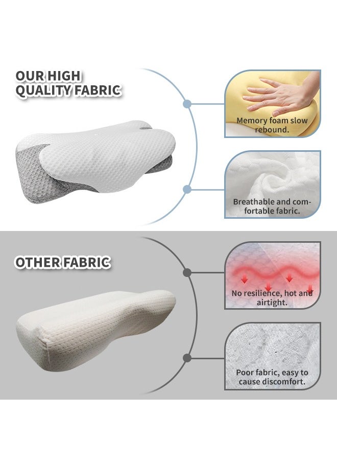 Cervical Pillow for Shoulder and Neck Pain Relief - Ergonomic Neck Pillow for Side, Back